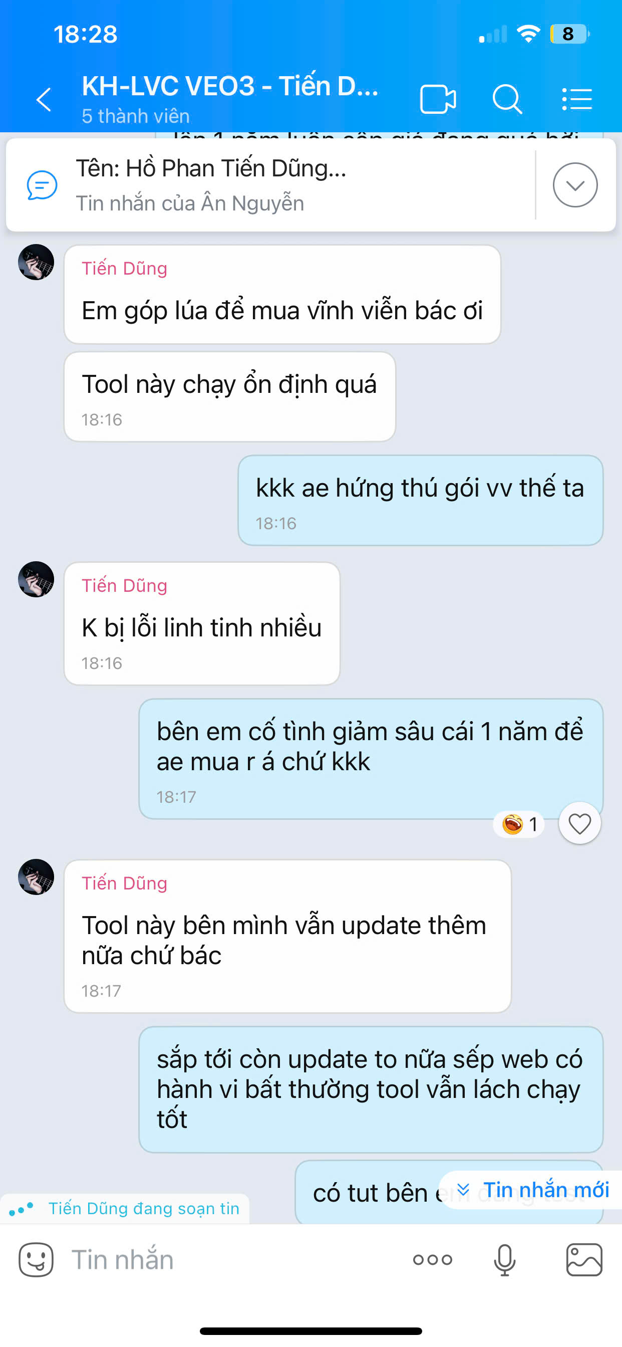 Khách hàng góp lúa mua vĩnh viễn, khen tool chạy ổn định và update liên tục